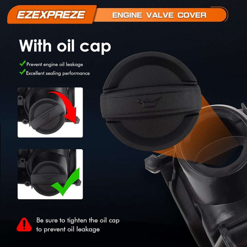 E EZEXPREZE Ezexpreze 2.0L Turbo N20 Engine Valve Cover with Oil Filler Cap & Gasket & Bolts Compatible with 2012-2018 BMW 228i 320i 328i 428i 528i X1 X3 X4 X5 Z4 (Included GT/xDrive) - Image 3